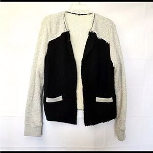 Drew Cardigan Elegant Black and Cream Knit Sweater Anthropologie